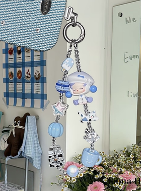 原创泡泡玛特杨超越同款上海限定SP冥想者萌粒手机链挂绳包挂礼物