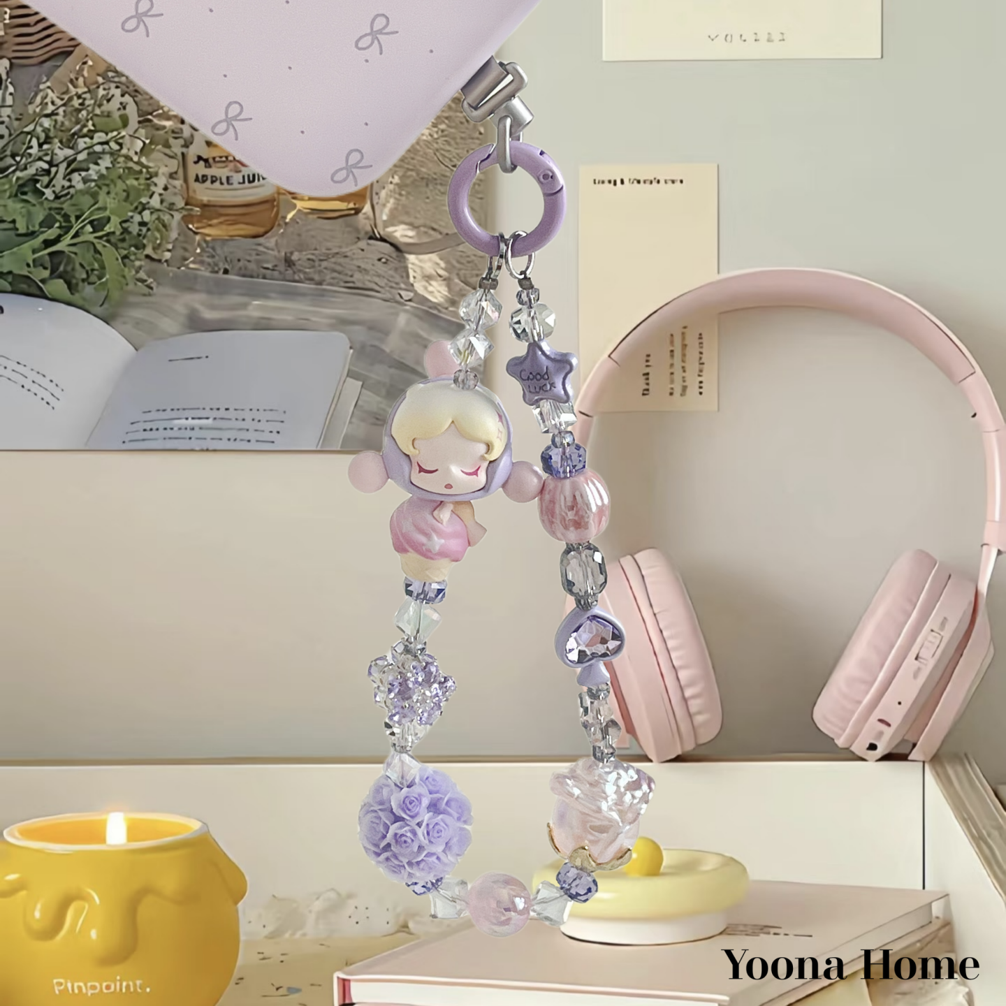 芋泥啵啵SP锆石水钻萌粒手机链