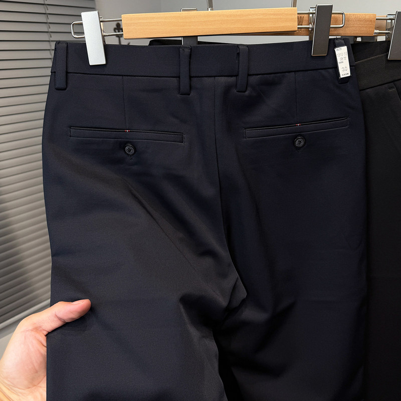 2025新款高端男士西裤秋冬季加绒加厚商务休闲裤直筒修身长裤