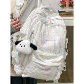 法国MK&ins书包女孩日系高颜值小学生初中高中双肩包纯色简约背包