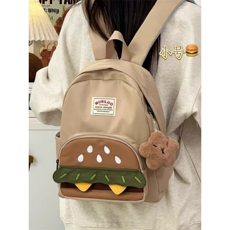 法国Cevirl Klosn汉堡书包初中女生可爱卡通大学生双肩包轻便背包