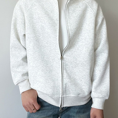 Home Daily~重磅700g立领卫衣夹克男2025春秋宽松开衫运动外套男