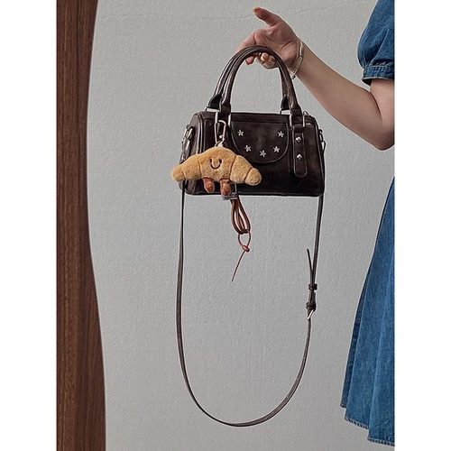 MK DA包包女2025新款小众复古手提波士顿包高级感真皮单肩斜挎包