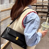 法式 DA女包2025新款 高级感真皮腋下法棍包百搭复古通勤单肩包