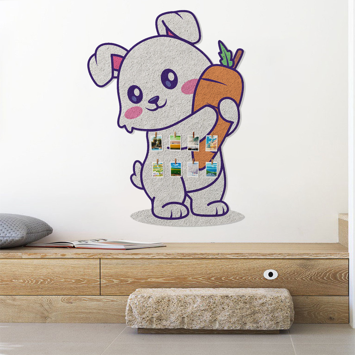 北欧风毛毡板墙贴立体兔子造型墙面装饰留言板照片墙拍立得免打孔,文具电教/文化用品/商务用品,软木板/照片板/毛毡板,淘宝优惠券,粉丝福利购,淘宝优惠卷