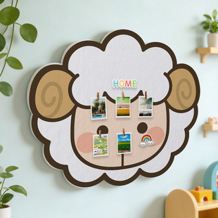 北欧风卡通小羊毛毡板墙贴免打孔自粘沙发背景墙遮丑手机壳收纳板