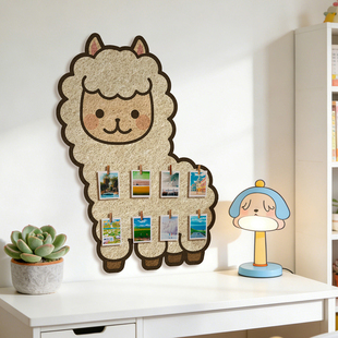 可爱绵羊毛毡板自粘墙贴墙面装饰儿童房布置背景墙收纳挂墙免打孔