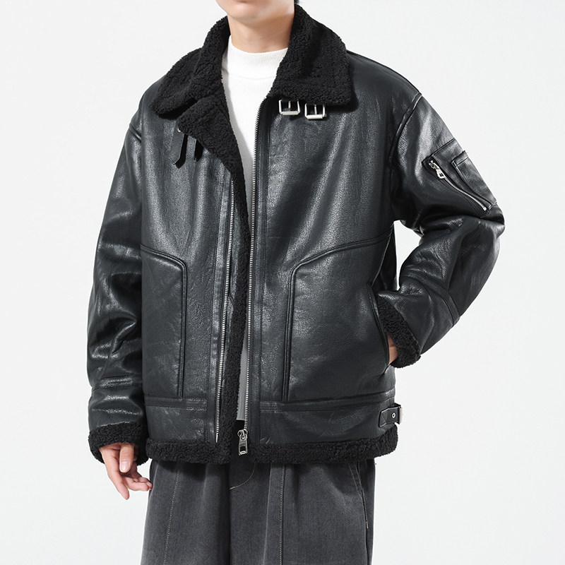 店主风冬季男士皮毛一体皮衣外套28396-P235,男装皮衣,电商D248