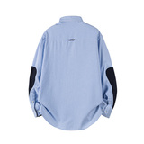 春季上新男士贴布拼接条纹长袖衬衫MS32-P90，男装衬衫，电商D248