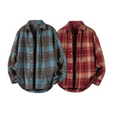 春季上新男士格子长袖衬衫外套D248-MS21-P95，男装衬衫，电商D248