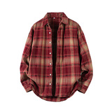 春季上新男士格子长袖衬衫外套D248-MS21-P95，男装衬衫，电商D248