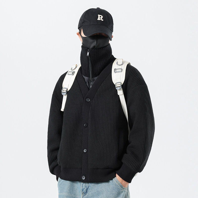 无影墙口罩风冬季轻奢开衫毛衣90鹅绒服5590-P360,男装针织衫/毛衣,电商D248