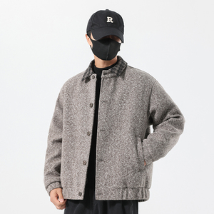 无影墙冬季男士假两件绵羊毛呢羽绒服外套 9861-1-P270图片