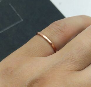 定制纯手工指圈闭口定做一毫米细窄平面纯铜紫铜红铜女戒指指环