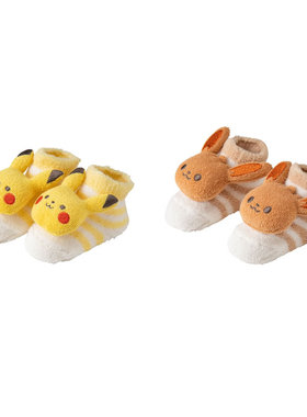 犬印本铺宝可梦monpoke母婴系列婴儿宝宝 皮卡丘伊布新生儿袜子
