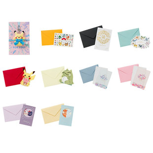 日版宝可梦中心贺卡 迷你毛绒 生日祝福庆典伊布家族 感谢卡