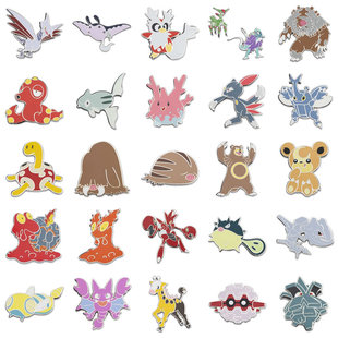 再版美版宝可梦中心原创系列金属胸针盔甲鸟巨翅飞鱼信使鸟铁斑叶