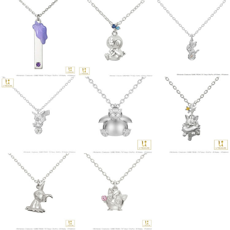 U-TREASURE宝可梦中心百变怪波加曼梦幻卡比兽谜拟丘925银项链