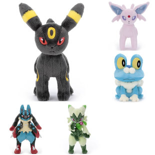 TOMY宝可梦就决定是你了系列 月亮伊布 呱呱泡蛙超级路卡利欧毛绒