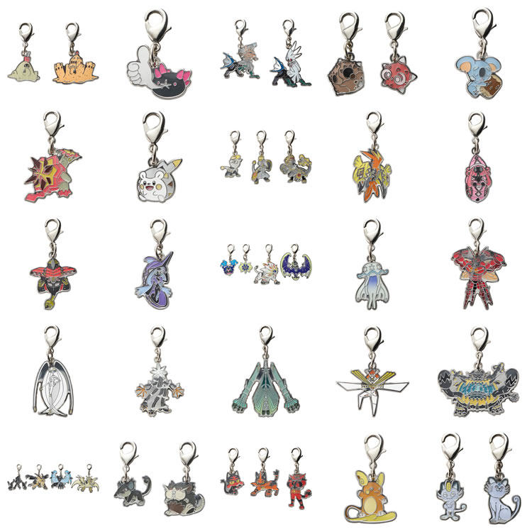 日版宝可梦中心全国图鉴金属挂件 769沙丘娃拳海参属性空银伴战兽