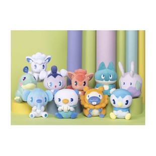 美版宝可梦中心劲爽汽水系列毛绒水水獭波加曼大牙狸黏黏宝六尾