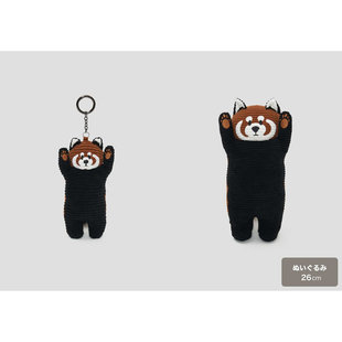 日本graniph小熊猫IKAKU灯芯绒毛绒摆件 挂件 威慑姿态