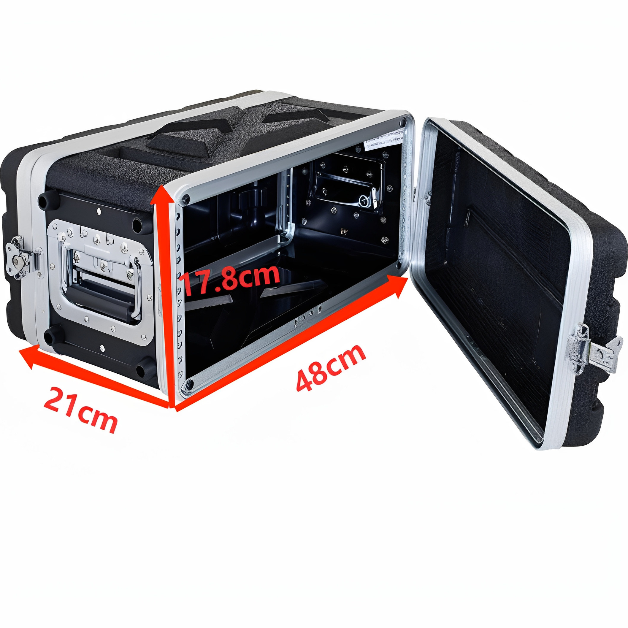 8寸4U abs塑料机箱/无线话筒箱/话筒接收器机箱/麦克风箱/ABS机柜