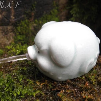 创意流水福猪循环陶瓷庭院摆件
