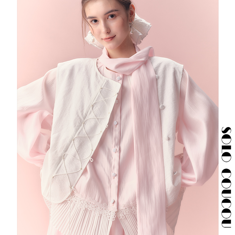 SoloCouCou原创设计刺绣拼接马甲