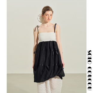 【Solo Coucou索乐】原创设计空气感手工蝴蝶结高腰多种穿法半裙
