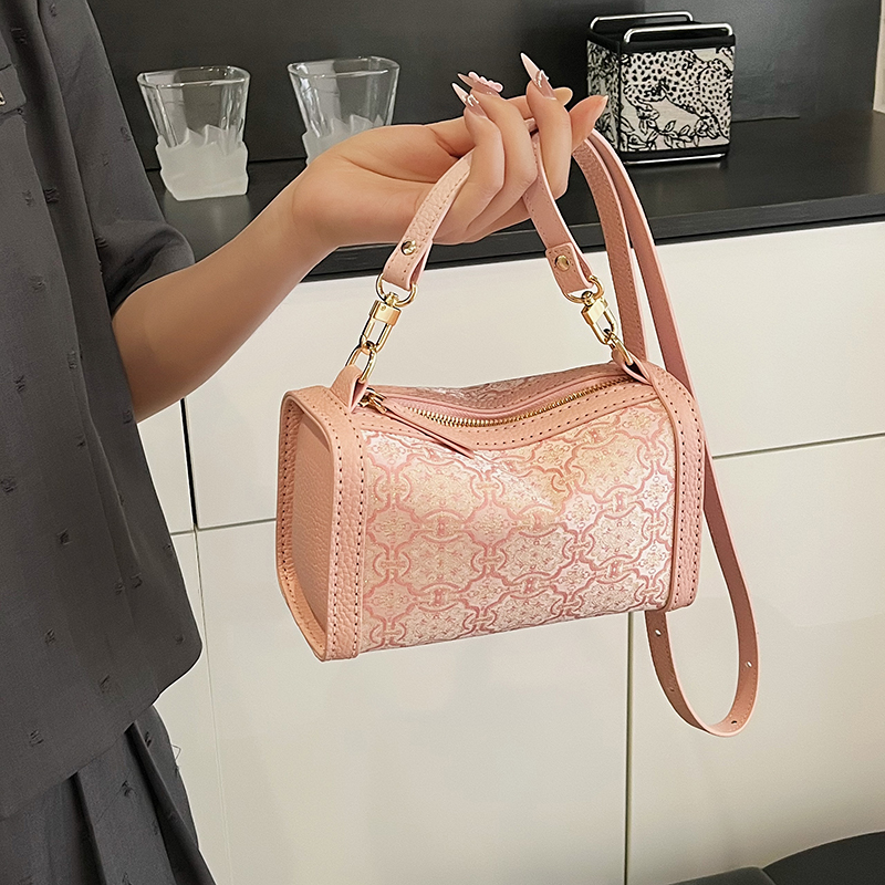 枕头包DIY材料包真皮半成品新中式手工包小方包宋锦自配布包包