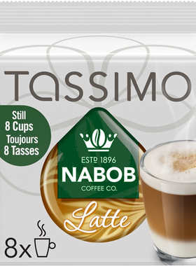 加拿大原装TASSIMO胶囊咖啡NABOB拿铁8粒适用博世咖啡机