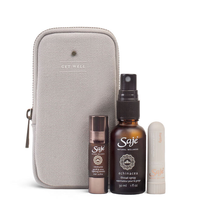 加拿大SAJE莎爵Get Well免疫精油滚珠紫锥菊喷雾鼻吸棒三件套