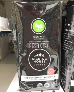 加拿大原装KICKING HORSE KICK ASS重度烘焙咖啡粉284g包邮