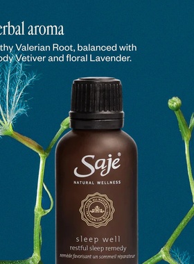 加拿大原装SAJE莎爵Sleep well改善睡眠精油滚珠补充装30ml