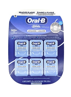 加拿大ORAL-B欧乐B牙线Glide扁线整套6X40m/盒薄荷味牙线棒牙签
