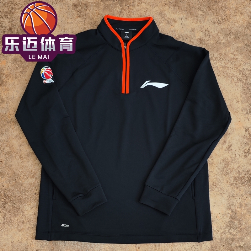 李宁男CBA联赛教练套头半开长袖