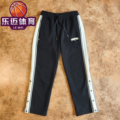 李宁男反伍卫裤加绒直筒半扣长裤