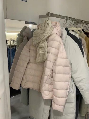 女装排骨羽绒服女2025新款韩国连帽保暖外套面包服上衣宽松粉泡芙