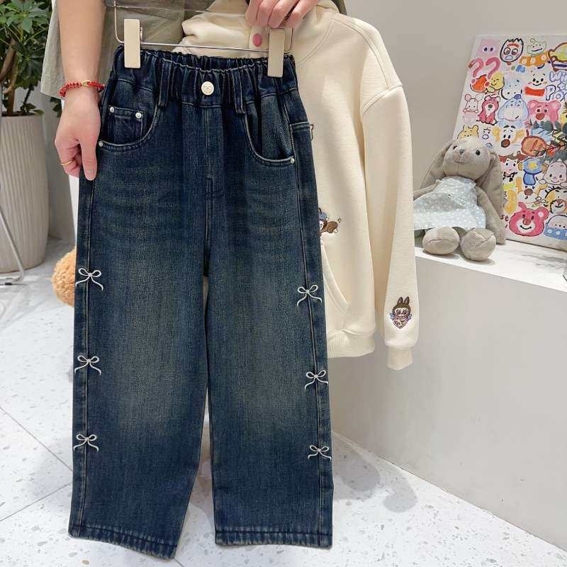 南瓜田儿童牛仔裤2025新款女童裤子秋冬加绒宝宝直筒长裤保暖柔软,童装/婴儿装/亲子装,儿童牛仔裤,淘宝优惠券,粉丝福利购,淘宝优惠卷