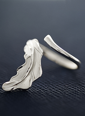 食指戒指纯银个性女开口可调节