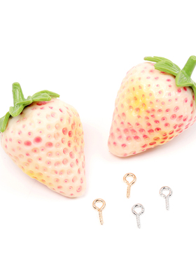 日本进口食品模型 迷你水果草莓 附带发夹贴片 可制作钥匙扣
