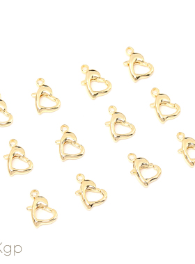 14k桃心扣 心形龙虾扣 项链手链连接扣挂扣 7×10mm（2个）