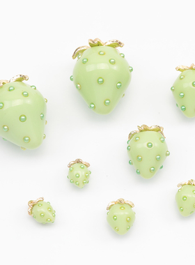 日本进口原创通透果冻色草莓吊坠 ins爆款 日系DIY手作饰品配件