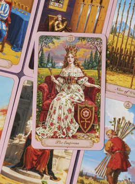 正版文艺复兴塔罗牌AI辅助罗牌塔韦特系桌游卡罗牌唯美粉色tarot