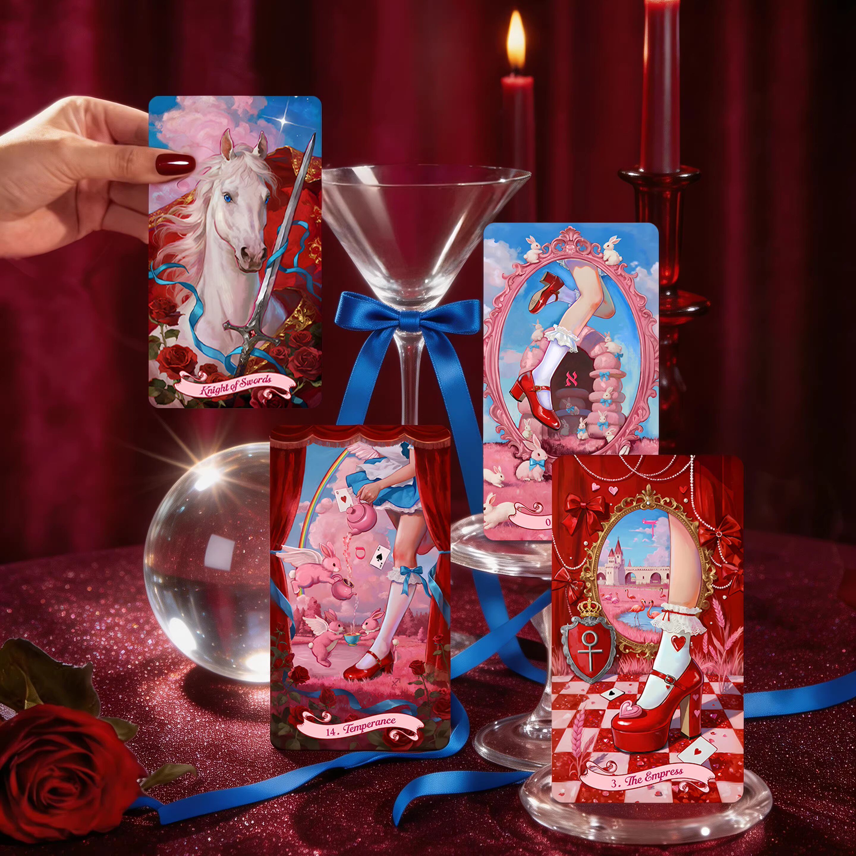 官方正版猩红爱丽丝塔罗牌高颜值韦特系桌游卡罗牌雷诺曼tarot