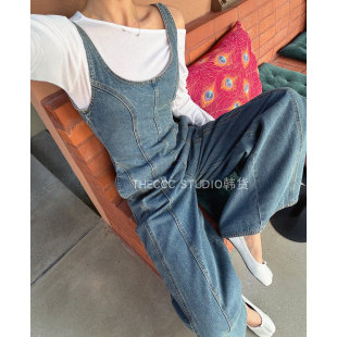 26春 阔腿裤 修身 牛仔裤 显瘦吊带背心连体裤 韩货代购