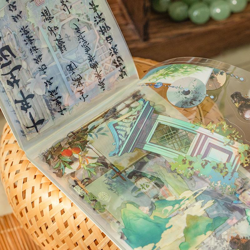 50张pet古风切模贴纸本