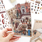 infeelme造景贴纸新款 小角落八弹高难度3d立体视觉微缩场景拼贴画