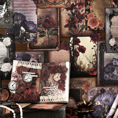 30张神秘国度手帐素材纸